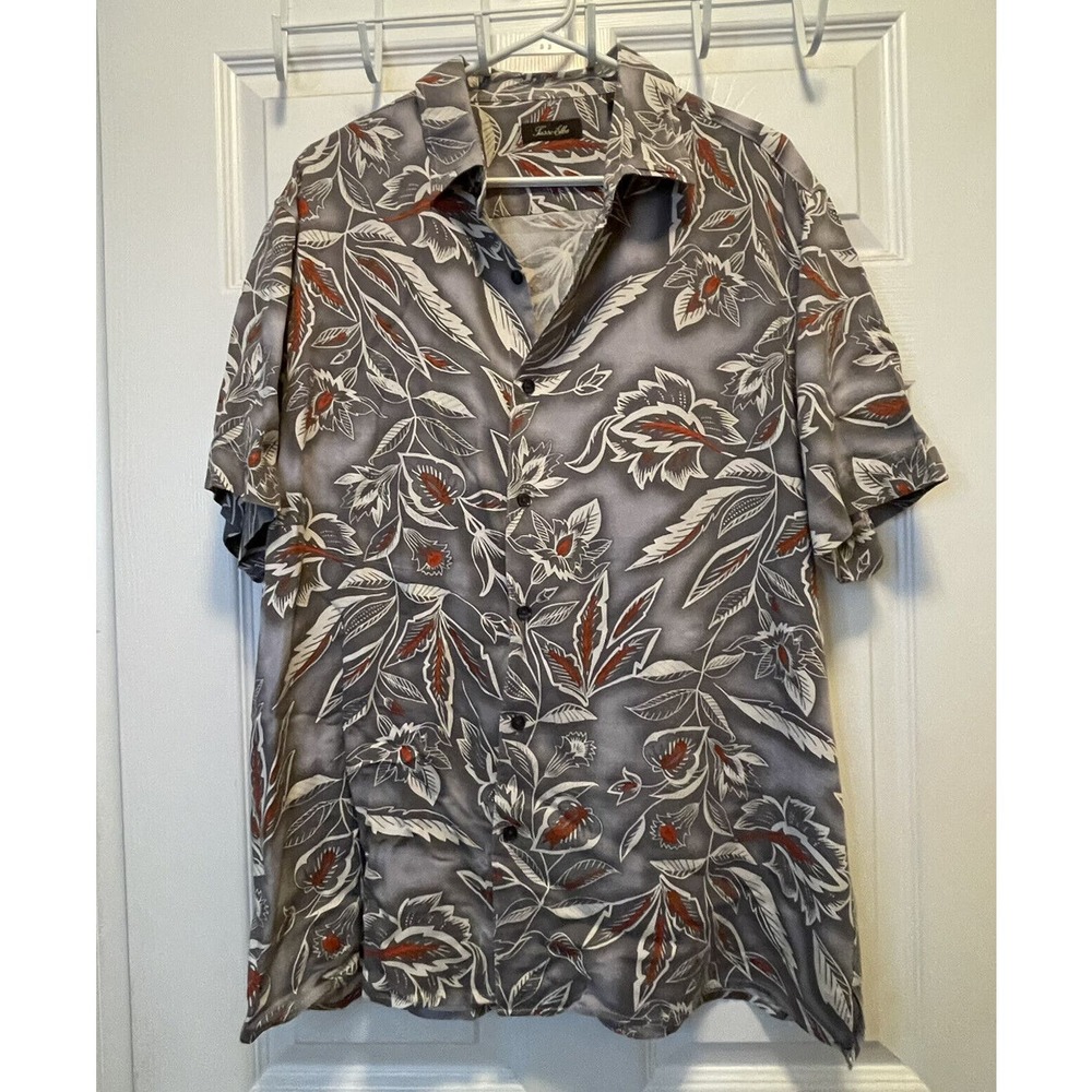 Tasso Elba Island Casual Dress Shirt XL Silk Rayon Tags Men’s Silky Soft